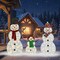 Festive 2D Snowman Christmas Lights Set of 3 Figures 48", 42" and 24" Holiday Yard Decorations